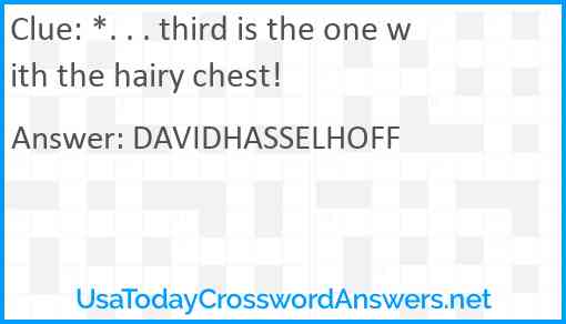 *. . . third is the one with the hairy chest! Answer