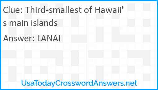 Third-smallest of Hawaii's main islands Answer