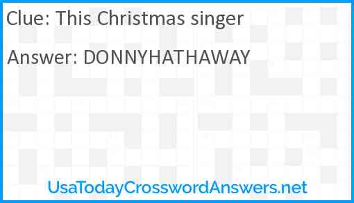 This Christmas singer Answer