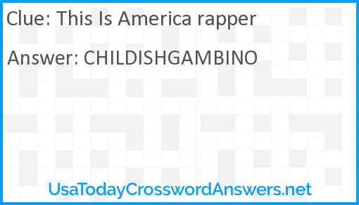 This Is America rapper Answer