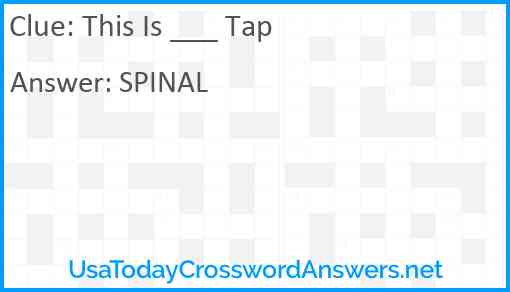 This Is ___ Tap Answer