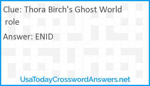 Thora Birch's Ghost World role Answer
