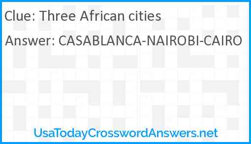 Three African cities Answer