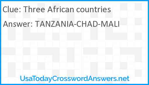 Three African countries Answer