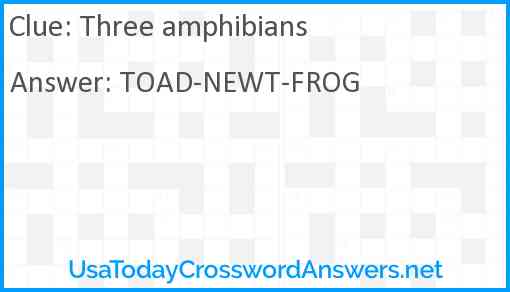 Three amphibians Answer