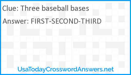 Three baseball bases Answer