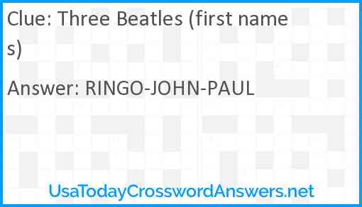 Three Beatles (first names) Answer