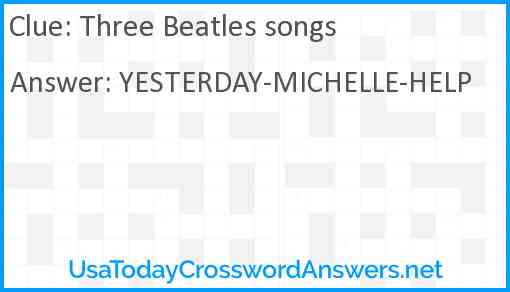 Three Beatles songs Answer