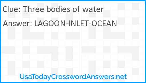Three bodies of water Answer