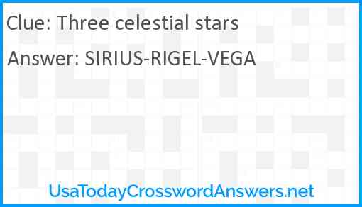 Three celestial stars Answer