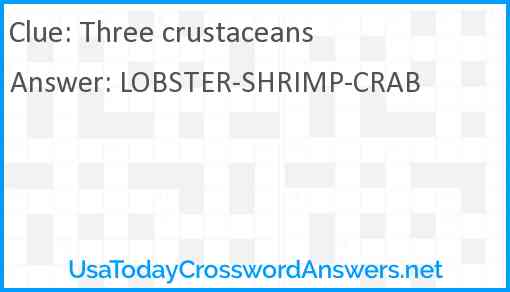 Three crustaceans Answer