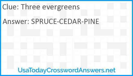 Three evergreens Answer