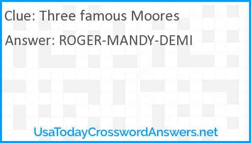Three famous Moores Answer