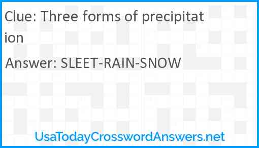 Three forms of precipitation Answer