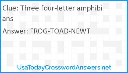 Three four-letter amphibians Answer