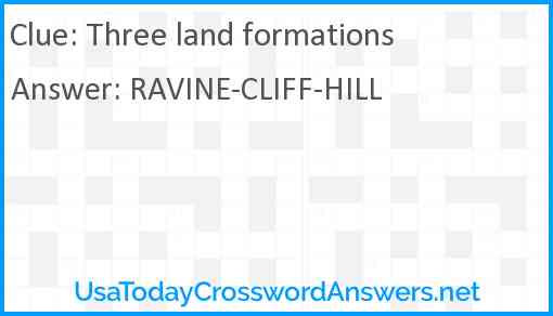 Three land formations Answer
