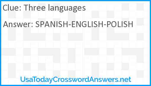 Three languages Answer