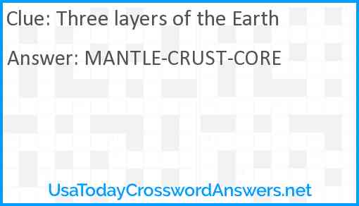 Three layers of the Earth Answer