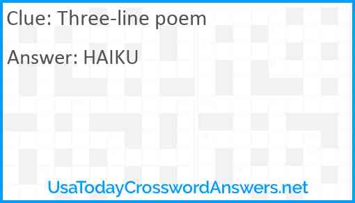 Three-line poem Answer