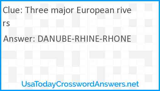 Three major European rivers Answer