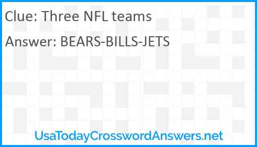 Three NFL teams Answer