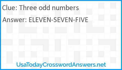 Three odd numbers Answer