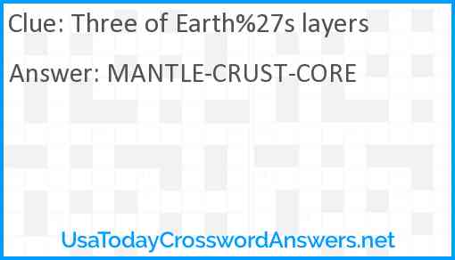 Three of Earth%27s layers Answer