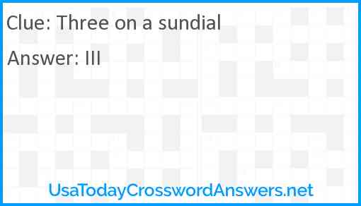 Three on a sundial Answer