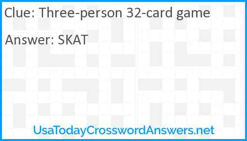 Three-person 32-card game Answer