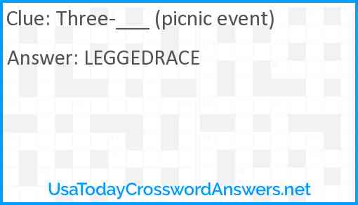 Three-___ (picnic event) Answer
