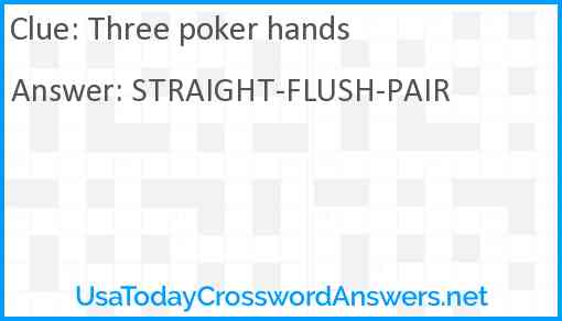 Three poker hands Answer