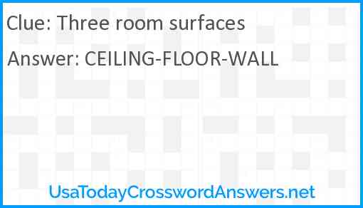 Three room surfaces Answer