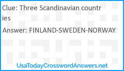 Three Scandinavian countries Answer