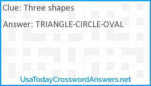 Three shapes Answer