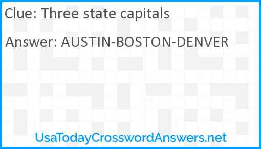 Three state capitals Answer