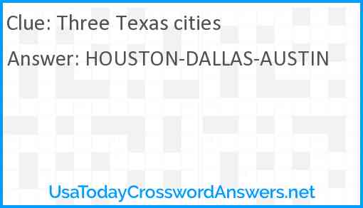 Three Texas cities Answer