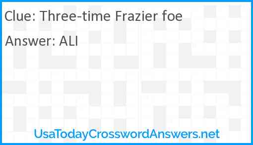 Three-time Frazier foe Answer