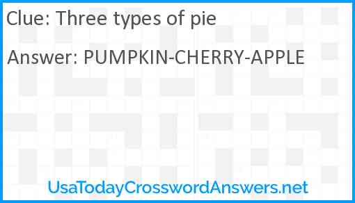 Three types of pie Answer