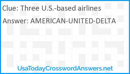 Three U.S.-based airlines Answer