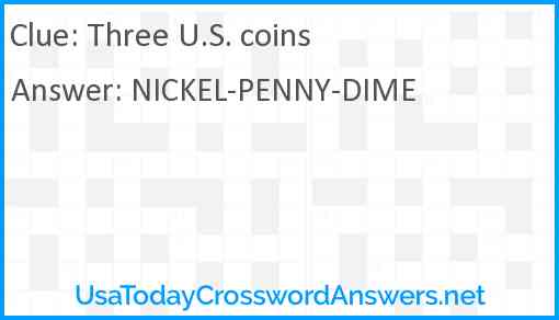 Three U.S. coins Answer