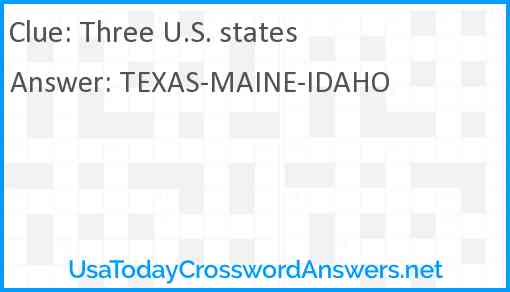 Three U.S. states Answer