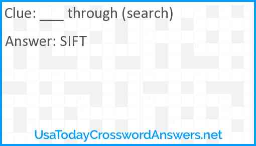 ___ through (search) Answer