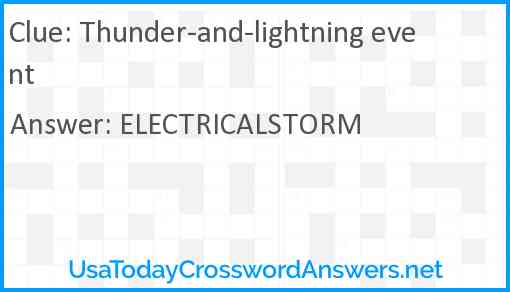 Thunder-and-lightning event Answer