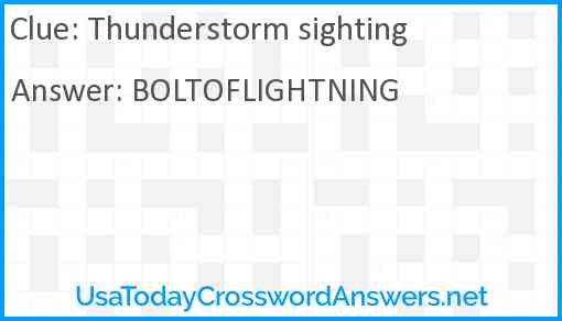 Thunderstorm sighting Answer