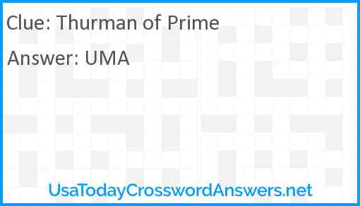 Thurman of Prime Answer
