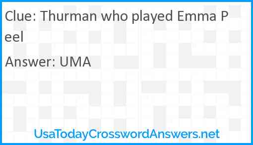 Thurman who played Emma Peel Answer