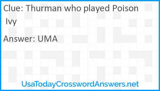 Thurman who played Poison Ivy Answer