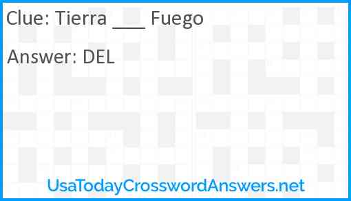 Tierra ___ Fuego Answer