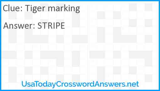 Tiger marking Answer