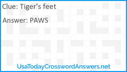 Tiger's feet Answer